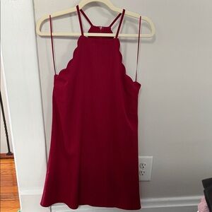 Lulu's Red Scalloped Mini Dress